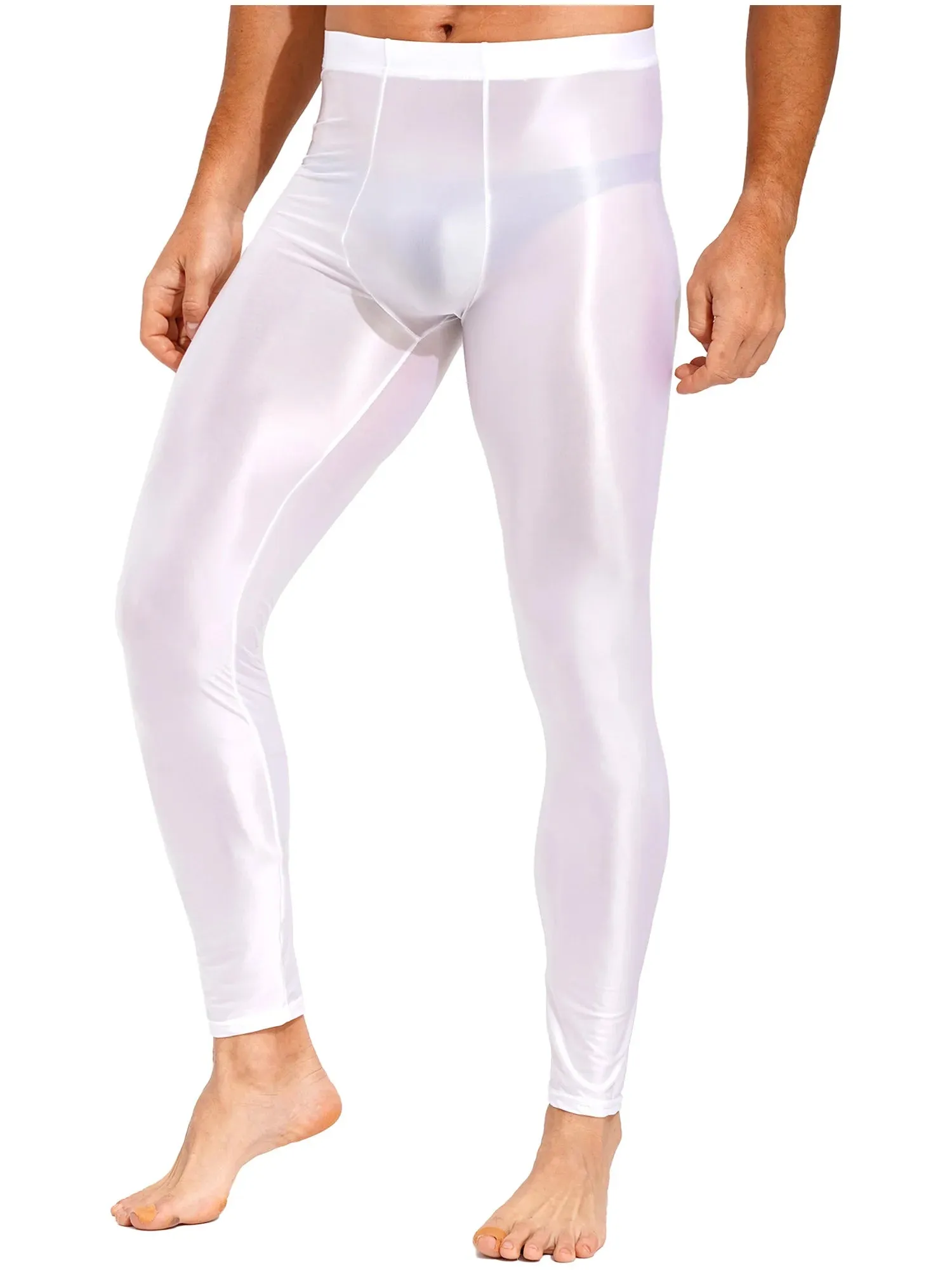 Trend4us Men's Glossy Stretch Satin Tights