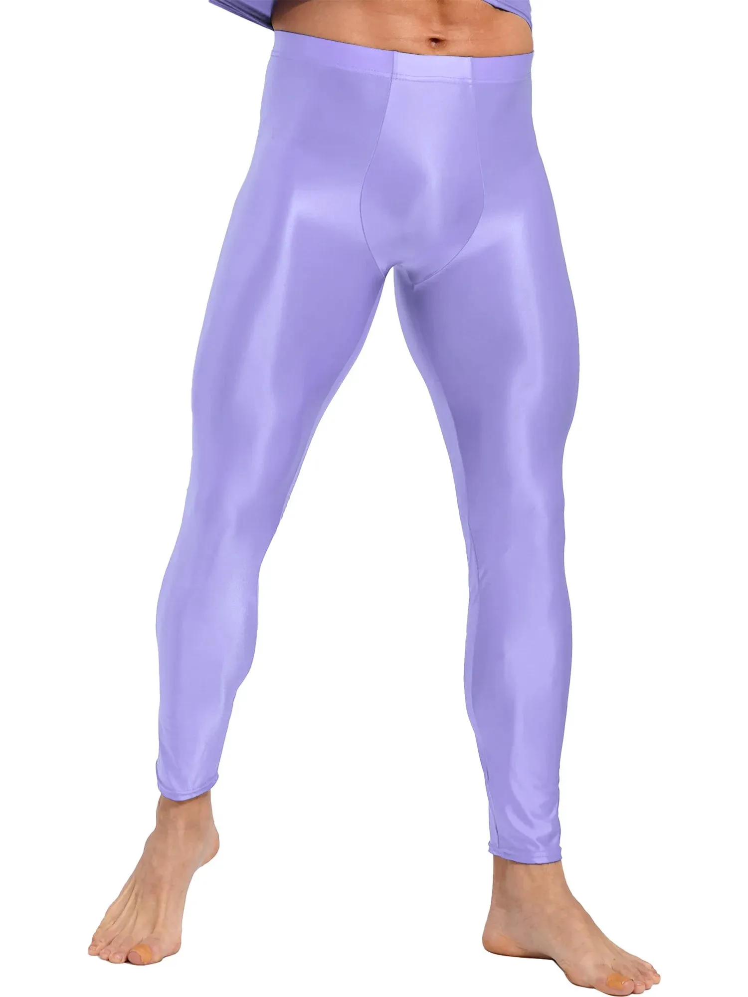 Trend4us Men's Glossy Stretch Satin Tights