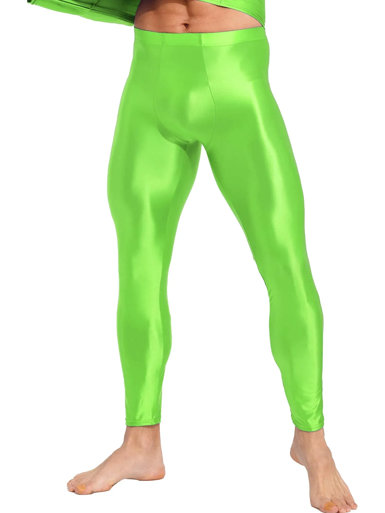Trend4us Men's Glossy Stretch Satin Tights