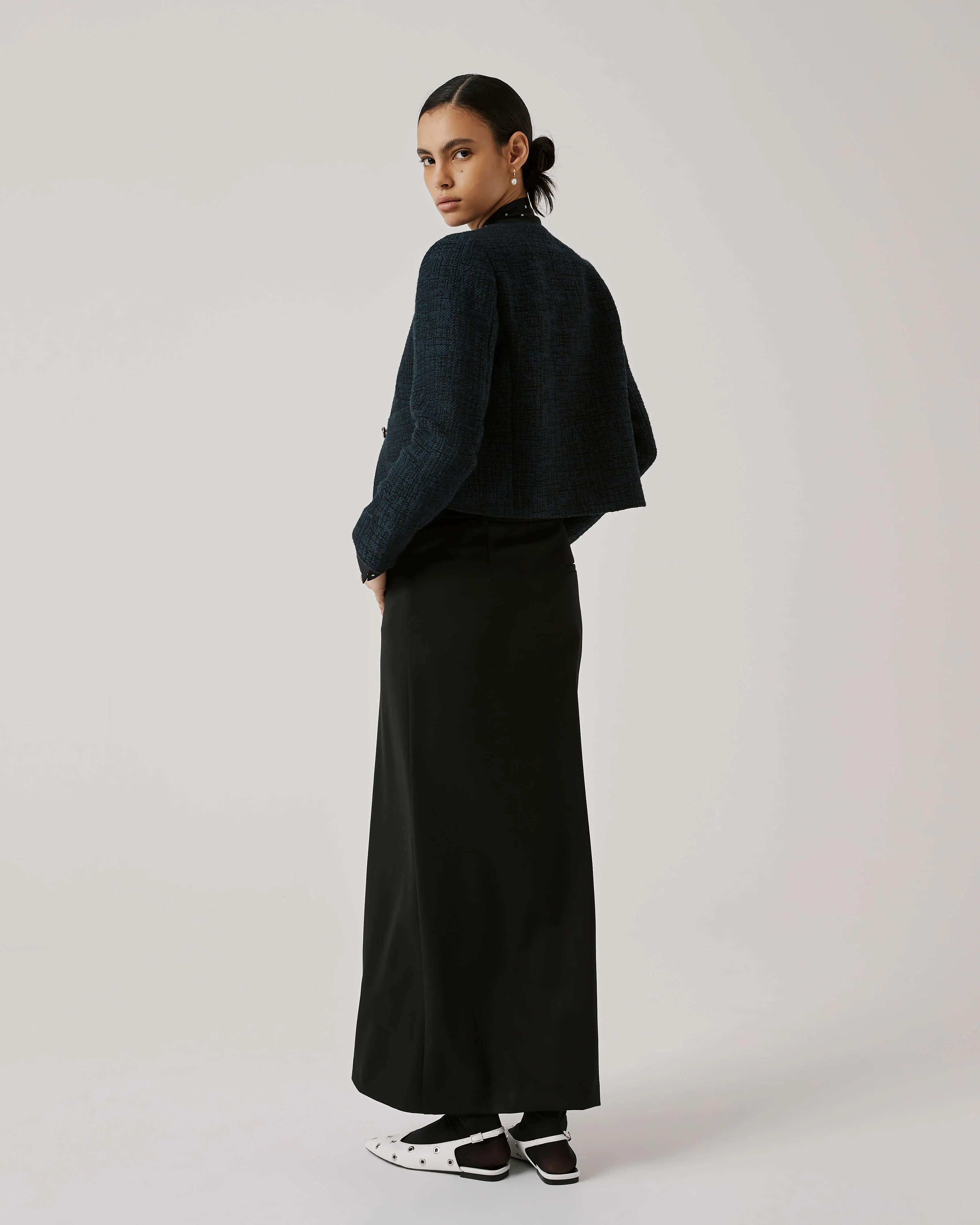 Twill Pencil Skirt