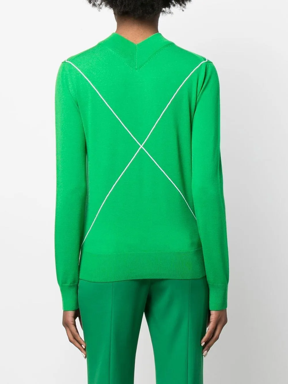 V-neck knitted jumper