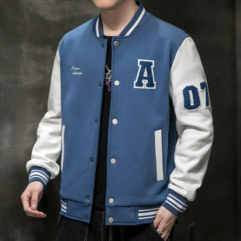 Varsity Bomber Jacket Baseball Jacket Men's Spring and Autumn Youth Student Pilot Jacket Men