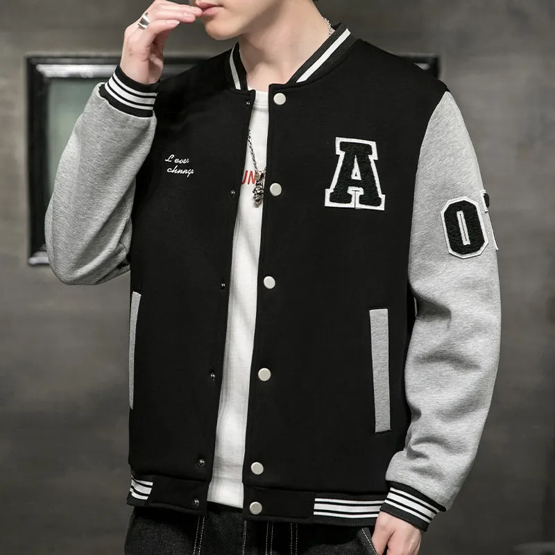 Varsity Bomber Jacket Baseball Jacket Men's Spring and Autumn Youth Student Pilot Jacket Men