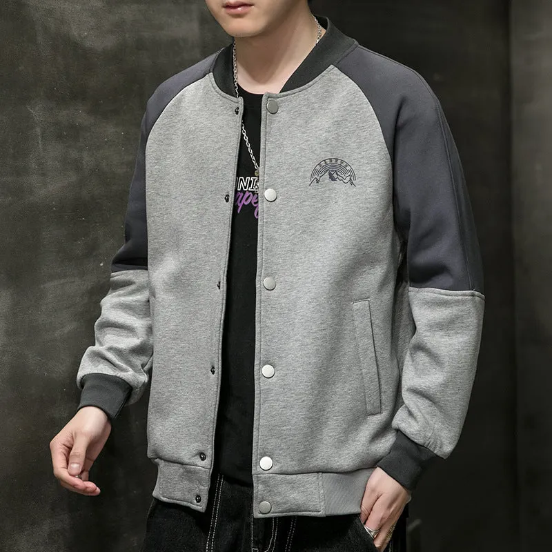 Varsity Bomber Jacket Baseball Jacket Men's Spring and Autumn Youth Student Pilot Jacket Men