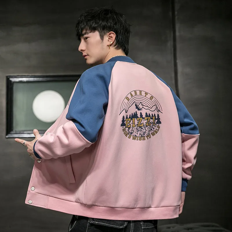 Varsity Bomber Jacket Baseball Jacket Men's Spring and Autumn Youth Student Pilot Jacket Men