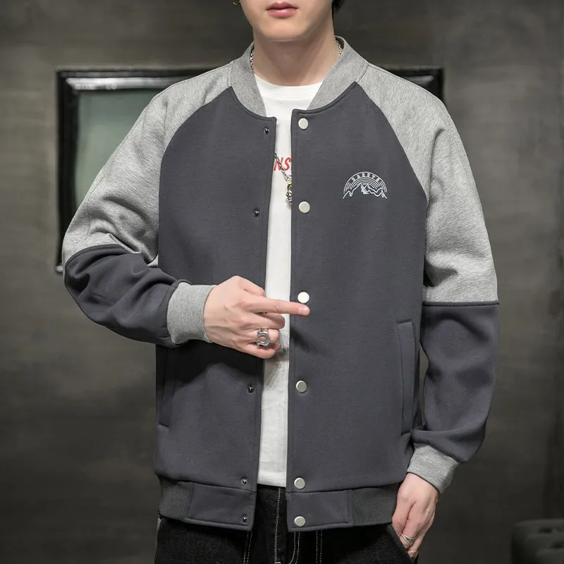 Varsity Bomber Jacket Baseball Jacket Men's Spring and Autumn Youth Student Pilot Jacket Men