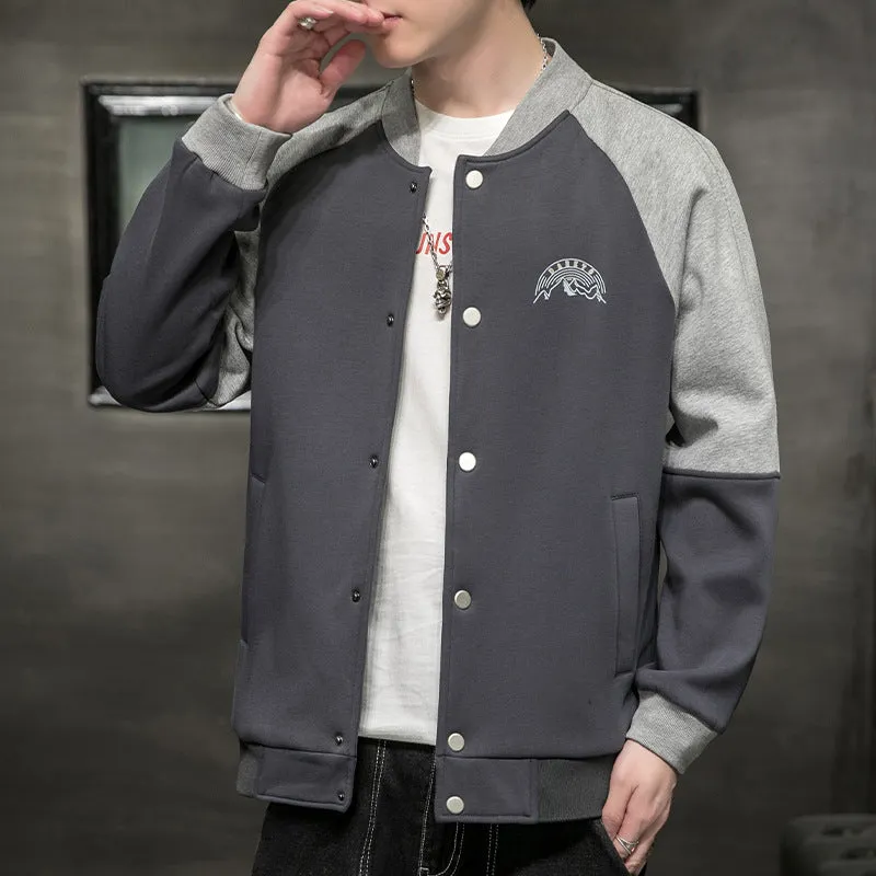 Varsity Bomber Jacket Baseball Jacket Men's Spring and Autumn Youth Student Pilot Jacket Men