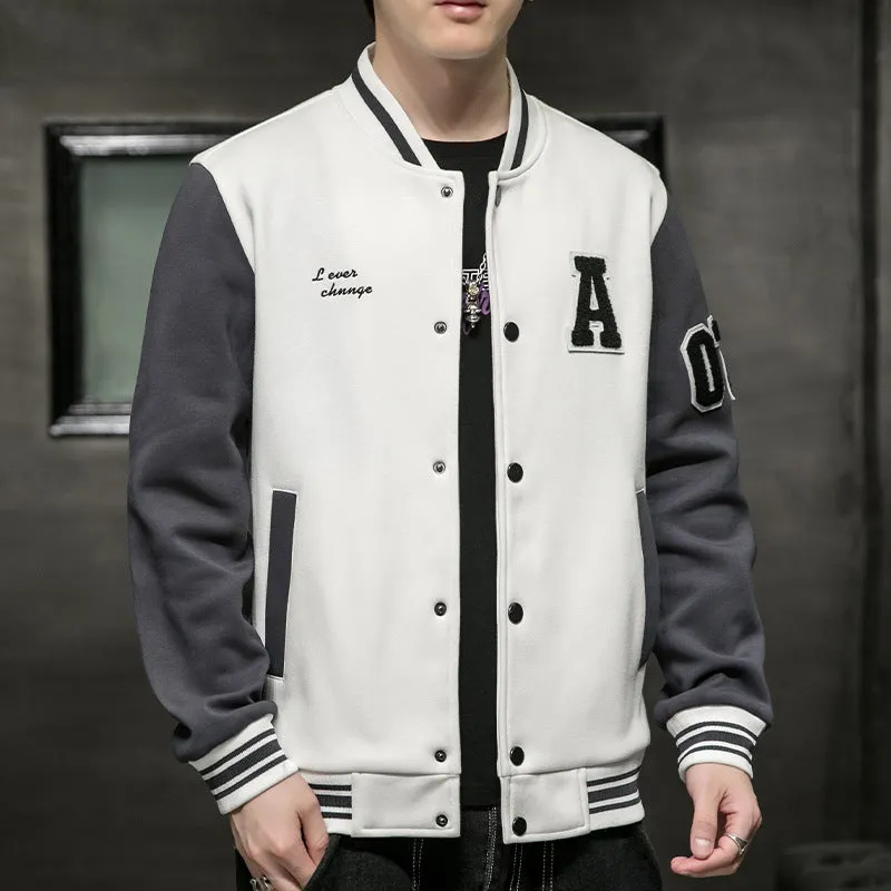Varsity Bomber Jacket Baseball Jacket Men's Spring and Autumn Youth Student Pilot Jacket Men