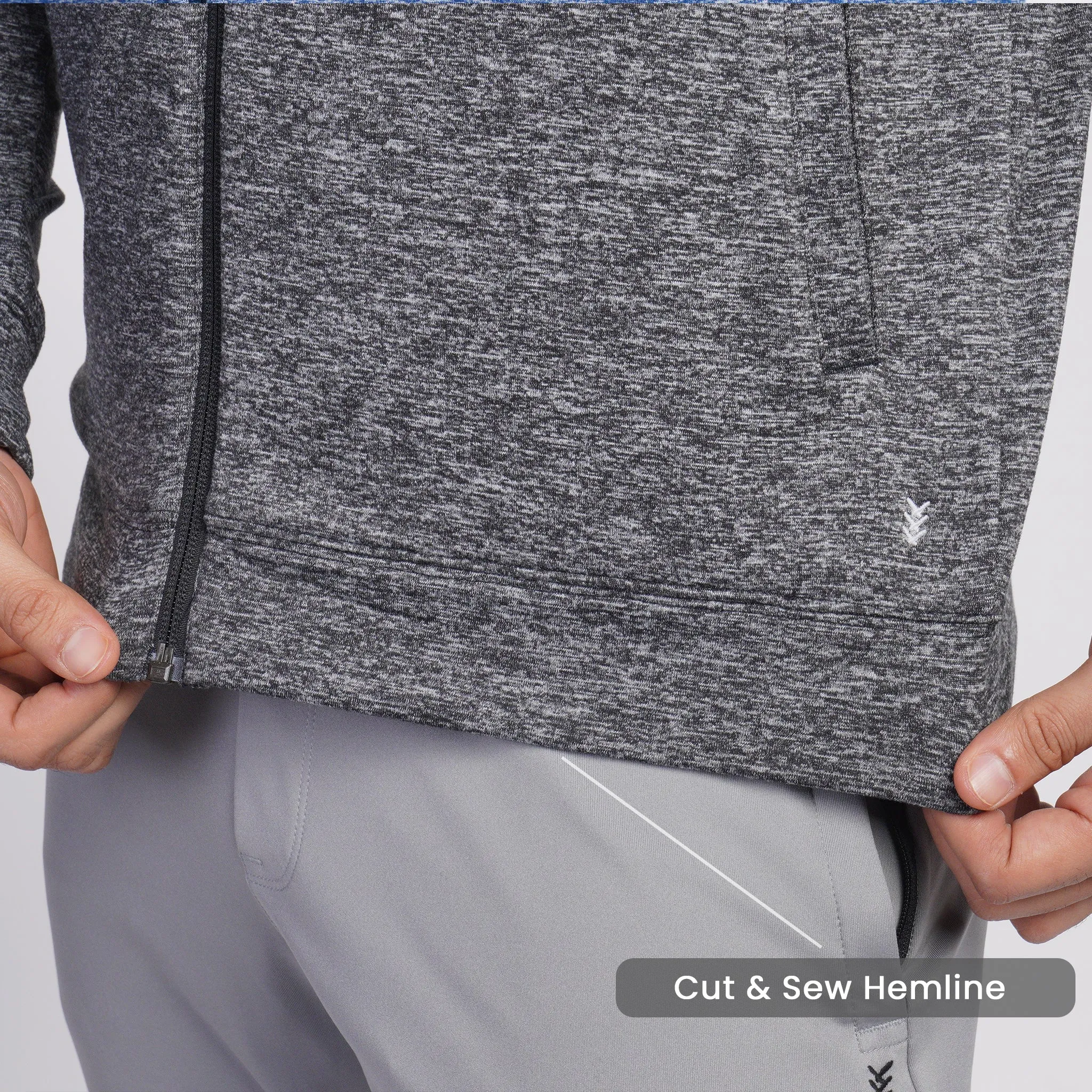 Work-Desk Melange Midgrey Cationi Zipper Jacket