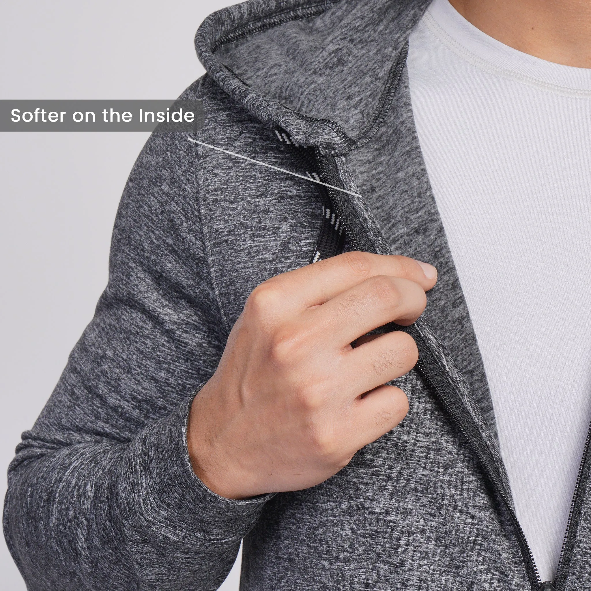 Work-Desk Melange Midgrey Cationi Zipper Jacket