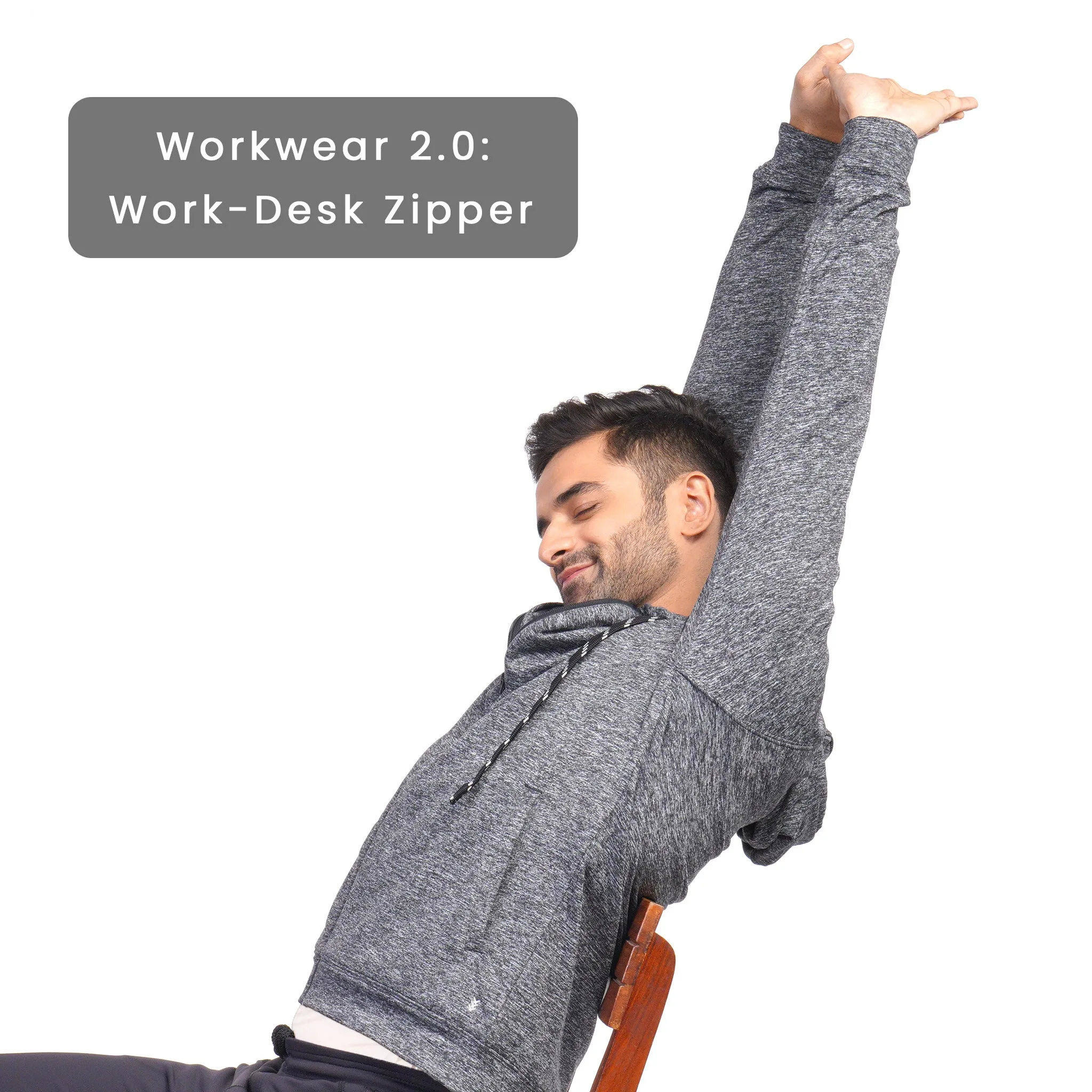 Work-Desk Melange Midgrey Cationi Zipper Jacket