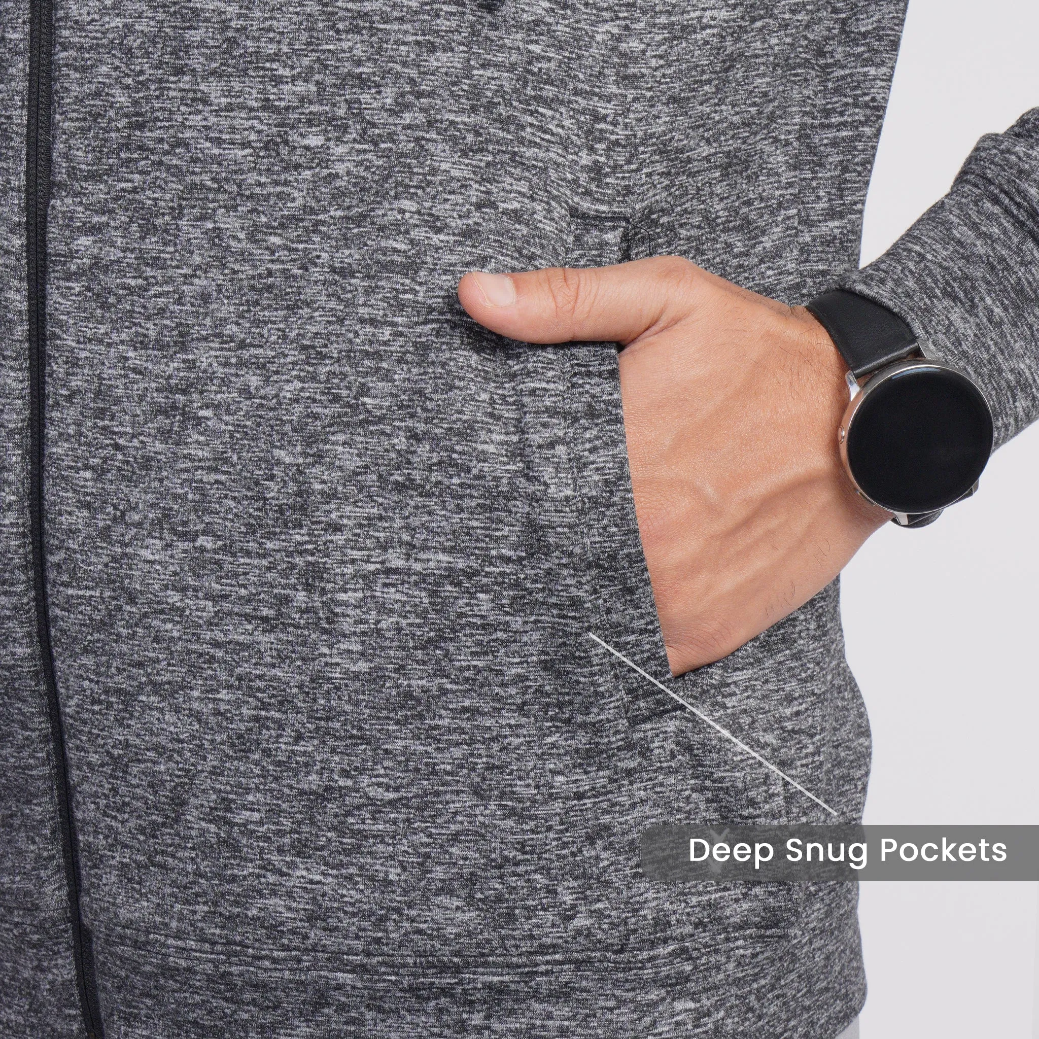 Work-Desk Melange Midgrey Cationi Zipper Jacket
