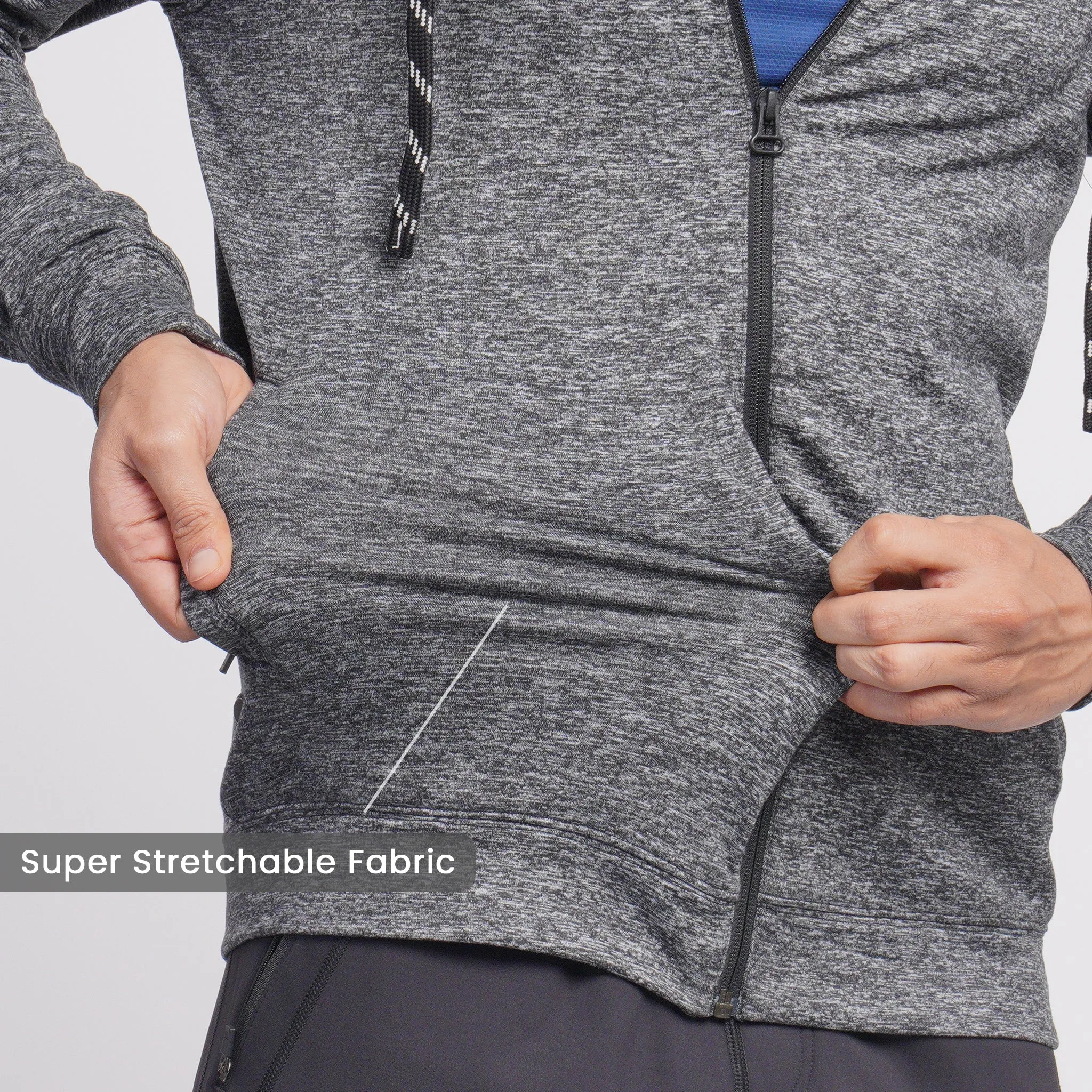Work-Desk Melange Midgrey Cationi Zipper Jacket
